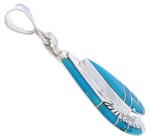 Genuine Sterling Silver Turquoise Southwest Pendant EX29015
